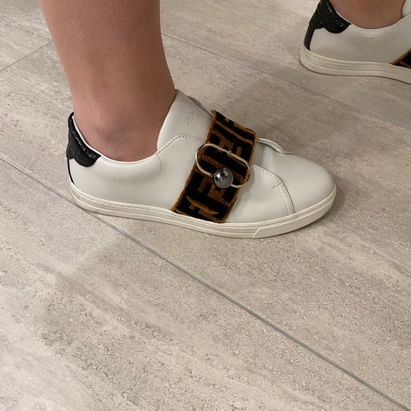 Fendi fur print slide on sneakers - Picture 8 of 8